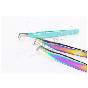 Pince à épiler professionnelle durable en acier inoxydable pour extensions de cils Poignées ergonomiques avec pointe pointue Vue d'ensemble pour une meilleure zone de travail - Product Image 6