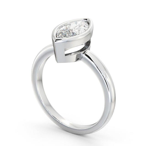 Anillo de Boda Minimalista de Oro Sólido de 14K con Diamante Marquise Cultivado en Laboratorio, Anillo Solitario para Uso Diario, Anillo de Boda para Mujer - Product Image 4