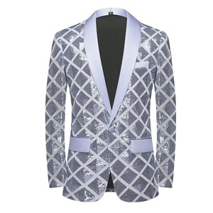 Invierno slim fit Precios al por mayor Diseño de tela de piedra Nueva moda Blazer 3D sublimación brillante traje de invierno Blazer Coat Men Blazer - Product Image 5