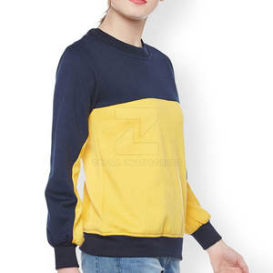 เสื้อสเวตเตอร์ระบายอากาศสำหรับผู้หญิงผ้าฝ้าย100% ทันสมัยมีโลโก้ด้านหน้ากำหนดขนาดและสีพื้น - Product Image 3