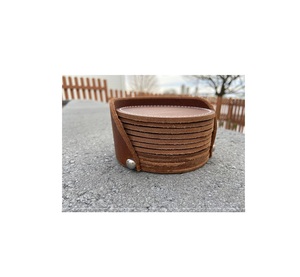 Sous-verres en cuir Unique avec support, ensemble de 6 sous-verres en cuir, sous-verre de Table et plateau, produit de vente - Product Image 6