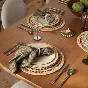 Mantel Individual de ratán tejido redondo elegante, mesa de comedor tapete de hecho a mano, decoración de placa de cargador resistente al calor - Product Image 5