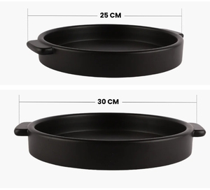 Plateaux ronds en bois de couleur vin faits à la main ensemble de deux plateaux de service décoratifs pour table de petit déjeuner Table basse décorative - Product Image 4