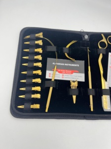 Kit de herramientas para extensiones de cabello con color plasma dorado, precio al por mayor, incluye pinzas, clips metálicos y otras herramientas esenciales para el cabello con logo. - Product Image 5