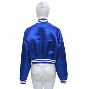 Chaqueta Varsity de Satén Personalizada, Lisa, de Talla Grande, Corta, para Hombre y Mujer, Resistente al Viento y al Agua, a Precio Económico - Product Image 6