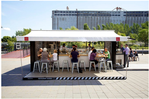 ร้านพิซซ่าคอนเทนเนอร์กลางแจ้งสมัยใหม่ ร้านกาแฟคอนเทนเนอร์สำเร็จรูปแบบพกพาเคลื่อนที่ได้ - Product Image 2