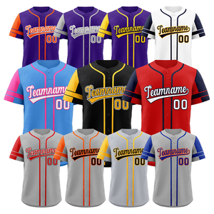 Ensemble de maillots de baseball unisexes de qualité supérieure, design personnalisé, nom et numéro brodés, tissu doux - Product Image 1