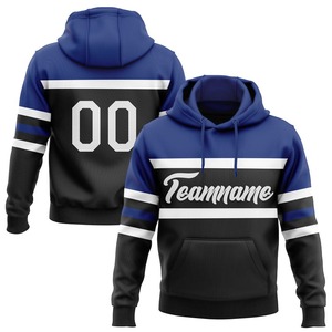 Custom Stitched Black White-Royal Line Sports Pullover Sudadera con capucha - Product Image 1