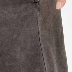 Pantalones cortos de lavado ácido de Color sólido para hombre, diseño personalizado con cintura elástica, método de tejido, tipo de cintura media - Product Image 5