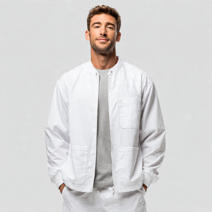 Nuevas chaquetas médicas personalizadas unisex Spandex-Material para médicos y hospitales | Chaquetas médicas de moda para uniformes médicos - Product Image 3