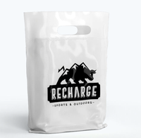 Sacs de Fête en Plastique Mylar Pliables avec Logo Personnalisé, Sac Transparent à Poignées pour Boutique, Shopping, Supermarché – Sacs T-Shirt