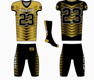 Ensemble d'uniformes de football américain personnalisés en gros pour équipes adultes et jeunes, avec sublimation et twill - Product Image 1