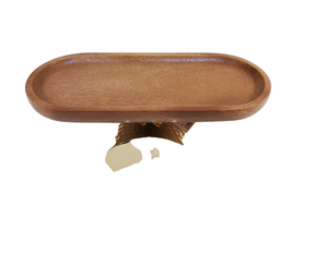 Plato de servir con Base de acabado Natural de Metal chapado en oro nuevo, bandeja de servicio de alta calidad, plato elegante para Hotel en casa - Product Image 4