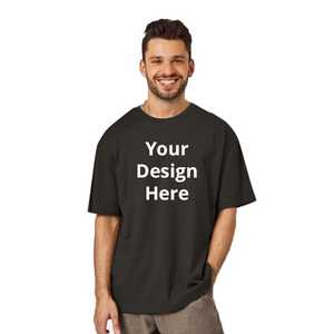 Fabricación de camiseta para hombre, ropa de calle de alta calidad, camiseta en blanco, camiseta de gran tamaño personalizada con logotipo estampado de peso pesado de 250 GSM - Product Image 1