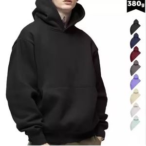 Wholesales Athletic High Quality Various Colored 100% Cotton Streetwear Oversized Cotton Heavyweight Mens Pullover Hoodies - Product Image 4
