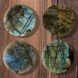 Natural Labradorite Flashy Round <b>Coaster</b> Handmade Gemstone Agate <b>Drink</b> <b>Coaster</b> for Home Decor Wholesale - Product Image 2