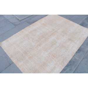 พรมขนาด 4.5x6.4 ฟุต พรมตุรกีโบราณ พรมขนสัตว์ลายต้นไม้และพืชสีน้ำตาลขาว - Product Image 3