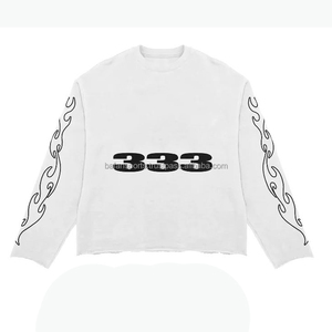 Sweatshirts pour femmes grande taille French Terry Crew Neck Printed Solid Knitted Casual Drop Hoodies Oversized Sweatshirt street wear - Product Image 2