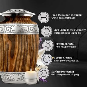 Urne pour cendres Urnes pour hommes et femmes adultes pour cendres humaines Urne de crémation pour femmes adultes pour hommes et femmes - Product Image 5