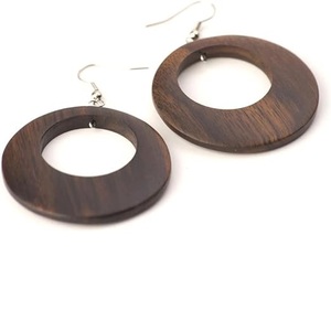Gros Bois Coloré Bois Boucle D'oreille À La Mode Petits Bijoux Pour Les Femmes Cadeau - Product Image 2