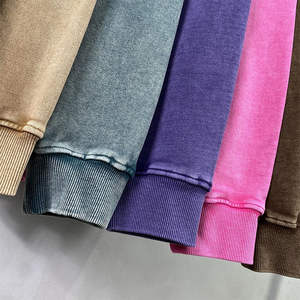 Sweat-shirt à capuche surdimensionné en coton délavé vintage, lavage à l'acide, poids lourd, personnalisé en gros, pour streetwear et vêtements décontractés - Product Image 5