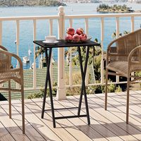 Ensemble de 2 tables à manger rectangulaires pliantes en bois massif couleur bois naturel avec plateau en marbre, design moderne minimaliste, gain de place pour la maison