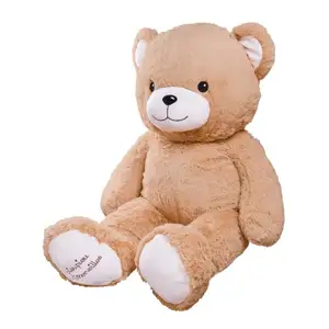 Gaston l'orso Beige 100cm-realizzato in orso peluche gigante Beige francia