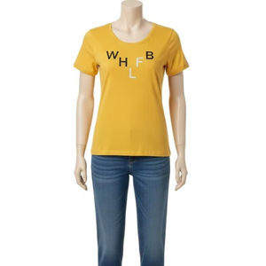 Camisetas Ecológicas de Cuello Redondo para Mujer, Tela de Algodón, Decoración con Letras, Uso Diario Informal, Proveedor de Ropa al por Mayor, Exportaciones de Fábrica - Product Image 1
