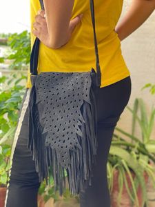 Nuevo bolso de hombro de cuero de gamuza hecho a mano con estilo de alta calidad para mujer - Product Image 3