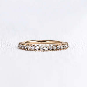 Elegante VVS1 Moissanite Diamond Round Wedding Band para mujeres Anillos elegantes - Product Image 5