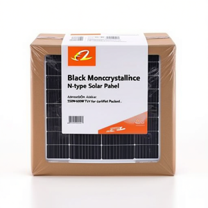 Panel Solar Monocristalino Negro Tipo N de 550W-600W con Certificación TUV, Embalado en Palé - Product Image 2
