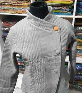 High Selling Plain Dyed Cotton <b>Quilted</b> French Jacket Quick Dry Boho Outerwear for Wholesale Pricing Available - Product Image 4