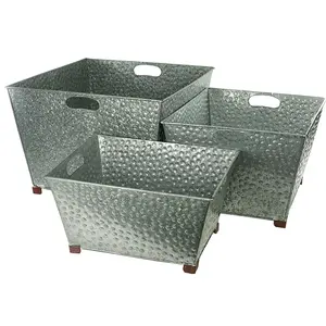 Recién llegado, tamaño personalizado, precio de venta alto, maceta de Metal de calidad superior, maceta galvanizada para uso en interiores y exteriores - Product Image 6