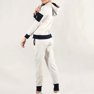 Conjunto de chándal con cremallera para mujer al por mayor Traje de correr de dos piezas a la moda con cremallera completa Chándal informal para mujer - Product Image 6