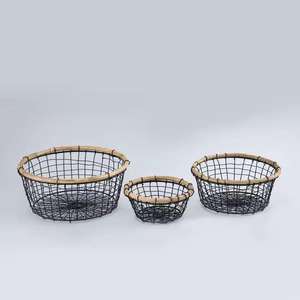 <b>Large</b> <b>Storage</b> <b>Baskets</b> for Bread Fruits Metal Wire Bread Fruit Bowl Vegetable Stand Holder for Snacks - Product Image 3