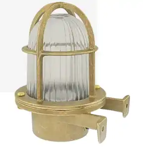 100% 黄铜航海隔板灯/网格椭圆形壁灯/黄铜灯罩天花板安装灯黄铜防水工业灯