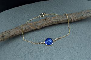 Bijoux de bateau instantané 4.14 CTW véritable Tanzamite Bracelet de mariage 14k or jaune diamant Bracelet accentué diamant bijoux fins - Product Image 5