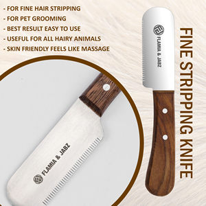 Peines ecológicos de acero inoxidable para mascotas para Terriers, pelado y cardado de perros, herramientas de aseo hechas en madera, Flamia y Jabz, 2017 - Product Image 5