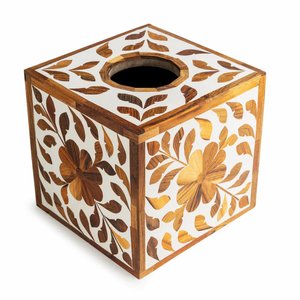 Boîte à mouchoirs moderne et élégante en résine, incrustation nacre, style floral fait main, taille et couleur personnalisables, organisateur de serviettes pour la maison - Product Image 5