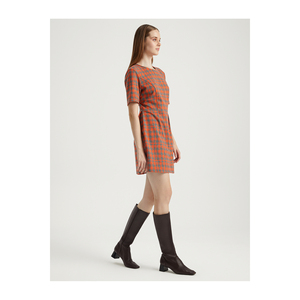 BGN ชุดเดรสผสมวิสโคสแขนสั้น ดีไซน์ลายฮาวด์สทูธ รุ่น W24D427 - Product Image 3