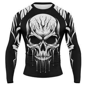 Custom sublimation <b>rashguard</b> long sleeve compression workout shirt gym training MMA BJJ jiu jitsu sportswear performance - Product Image 6