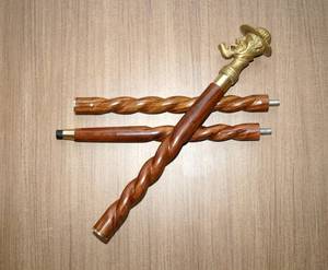 Top fabricant indien de styliste fait à la main Sherlock Holmes poignée de bâton en bois 3 plis canne marron à vendre à bas prix - Product Image 3