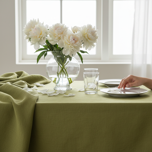 Premium 100% Cotton Luxury <b>Tablecloth</b> 140x180cm Soft Texture Durable Fabric Eco-Friendly Washable Elegant Dining Decoration - Product Image 1
