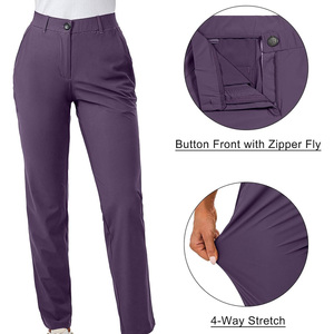 Pantalons de golf personnalisés OEM pour femmes, étiquettes de broderie imprimées en tissu coupe ajustée, tailles de couleur pour équipes, clubs ou individus - Product Image 4