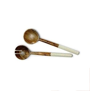 Utensilios de cocina de madera para ensaladas, juego de servidor de ensaladas, hechos a mano, producto indio, tarifa de fábrica disponible - Product Image 3