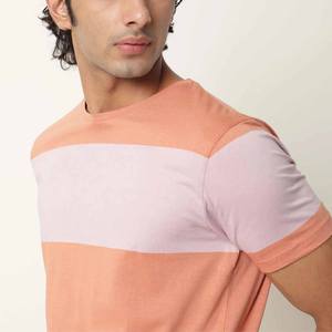 Camiseta de Manga Corta Casual para Hombre, Personalizada OEM, 240 g/m², a Rayas, Combinación de Colores, 100% Algodón, Ecológica, Transpirable, Corte Holgado - Product Image 6