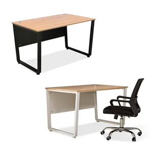Modern design quality standard size double side office Table Gaming Study PC Writing Desk Wooden Metal Steel Frame