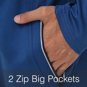 ชุดวอร์มผู้ชายโลโก้สั่งทำพิเศษ ระบายอากาศได้ดี คุณภาพสูง ผลิตจากโพลีเอสเตอร์/คอตตอน เหมาะสำหรับฤดูหนาว แขนยาว มีซิปแบบเต็มตัว พร้อมกางเกงขายาว - Product Image 5