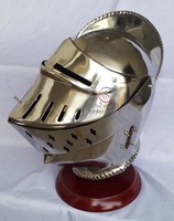 16. Jahrhundert Deutscher Burgonet-Helm aus Stahl, Versilbert, Poliert, Handgefertigt, Sammlerstück, Großhandel, Beste Qualität, Langlebig, für TV und Film