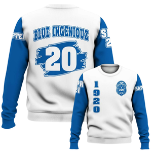 Sweat-shirt à col rond brodé Zeta Phi Beta 1920 pour femmes, sororité, lettre grecque, polaire bleu - Product Image 6